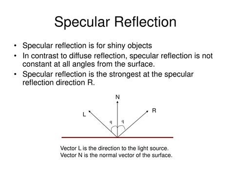 Ppt Specular Reflection And Opengl Lighting Powerpoint Presentation