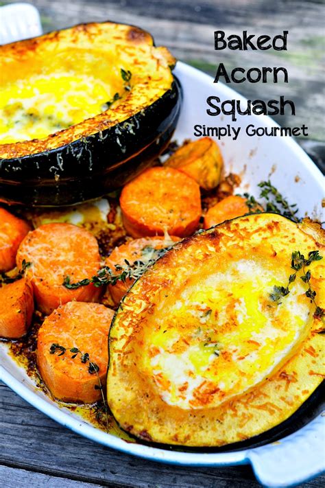 Bake in preheated oven for 30 minutes, or until tender. Simply Gourmet: Creamy Baked Acorn Squash #SundaySupper