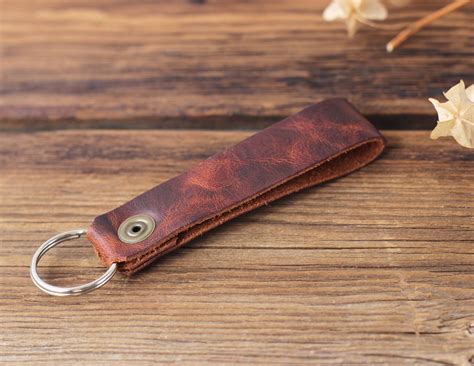 Leather Keychain For Men Keyring Accessories Leather Key Etsy