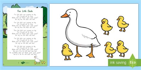 Little Ducks Story Pack Rhyme Sheet And Stick Puppets