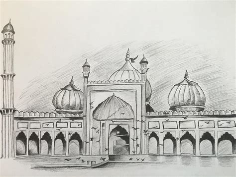 Masjid Drawing At Explore Collection Of Masjid Drawing