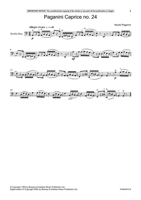 Paganini Caprice No 24 Sheet Music Niccolo Paganini Instrumental Solo