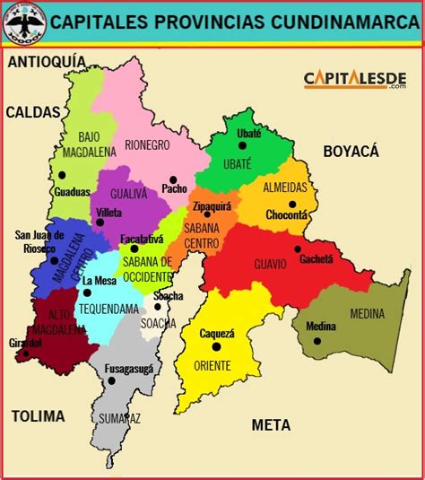 Capitales De Las Provincias De Cundinamarca Listado Capitales De