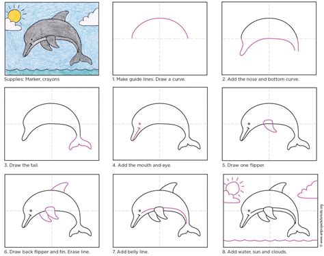 How To Sketch A Dolphin Step By Step At Drawing Tutorials