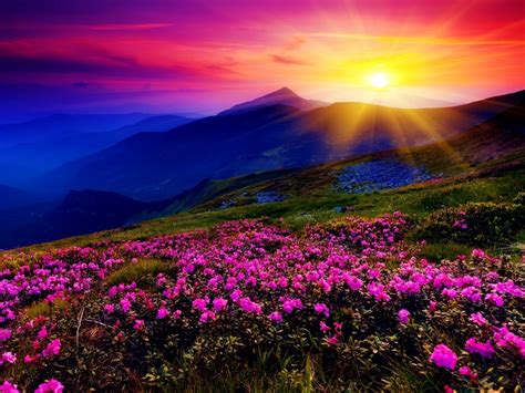 Colorful Mountain Sunrise Beautiful Places Best Places In The World