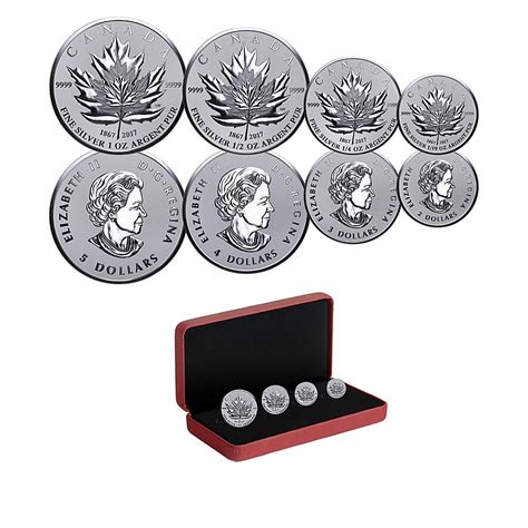 2017 Canada Silver Maple Leaf Fractional 4 Coin Limited Edition Set