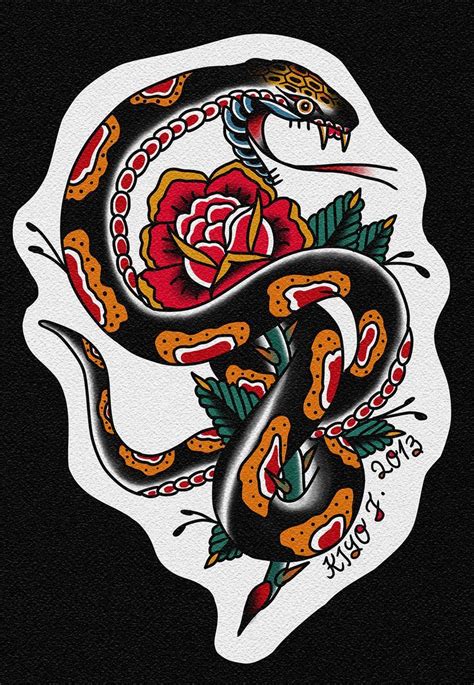 Snake Tradicional Tattoo Traditional Snake Tattoo Traditional Tattoo
