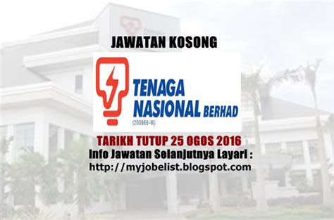 Listed on the main board of bursa malaysia with almost rm87 billion in assets, the company's more than 33,500 employees serve an estimated 8.3 million customers in peninsular malaysia, sabah. Jawatan Kosong di Tenaga Nasional Berhad (TNB) - 25 Ogos 2016