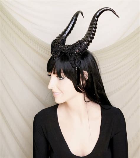 Maleficent Horns Headpiece Succubus Horn Headdress Dragons Etsy In