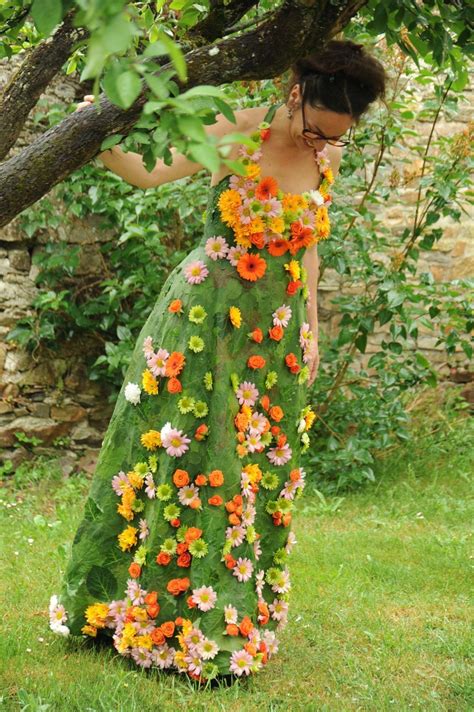 Floral Outfit Floral Fashion Flowers And Leaves Real Flowers Unusual Clothes Bio Floral
