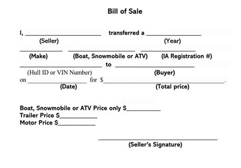 Free All Terrain Vehicle Atv Bill Of Sale Forms Word Pdf