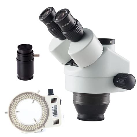 Trinocular Stereo Microscope Head Simul Focal Continuous Zoom 7x 45x