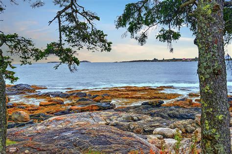 Rocky Maine Coastline Booth Bay Harbor Maine Photograph By William