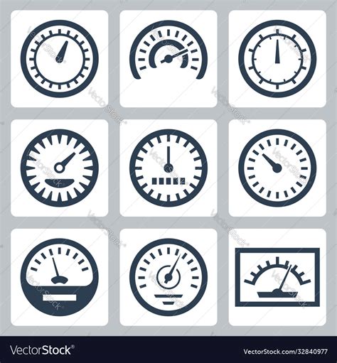 Isolated Meters Icons Set Royalty Free Vector Image