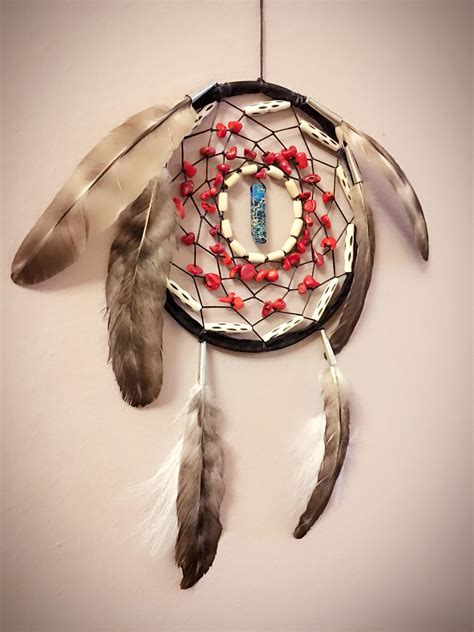 Traditional Native American Dreamcatcher Imperial Jasper Buckskin