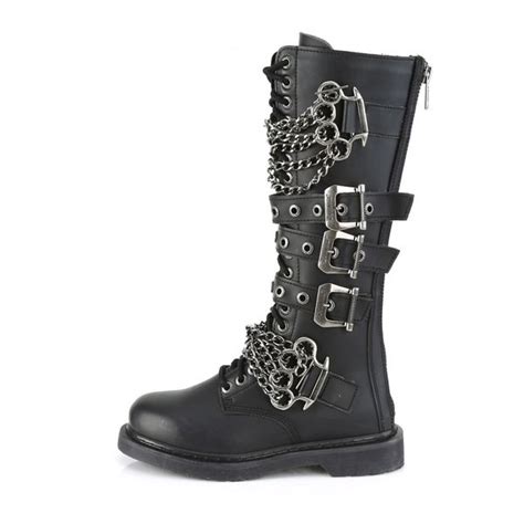 demonia bolt 450 black vegan leather kryonik design