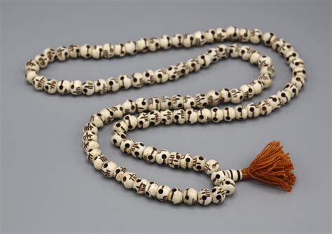 white bone tibetan skull mala — nepacrafts product