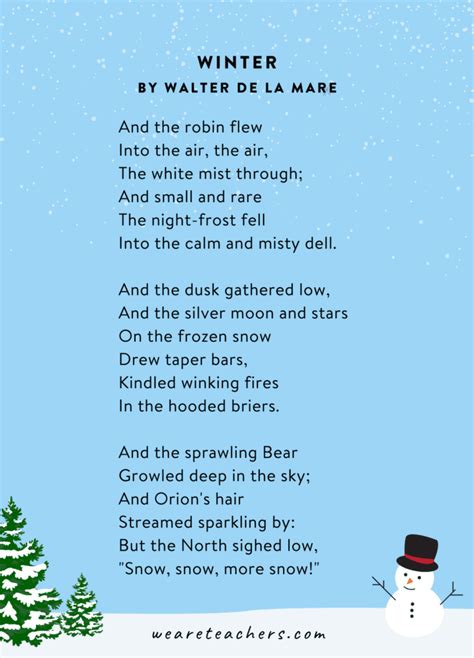 Winter Poems For Kids And Students Of All Reading Levels