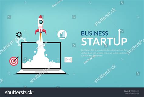 Business Startup Launching Products Rocket Symbol Stock Vector Royalty