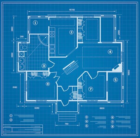 Free Vector House Blueprint
