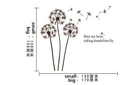 Dandelion Wall Decalflow In The Wind Wall Decalromance Etsy