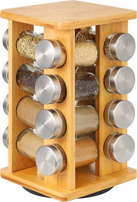 Buy 16 Jar Revolving Countertop Spice Rack Organizer Spinning Countertop Herb And Spice Holder