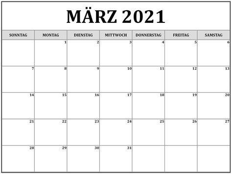 Unten sind 2021 pdf kalender mit beliebten und aut feiertage. März 2021 Kalender | Druckbarer 2020 Kalender