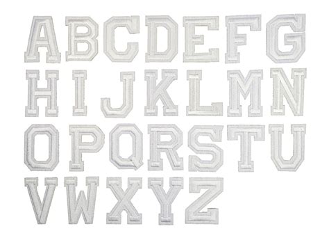 Witte Alfabet Letter Patch A Tm Z 5x4cm