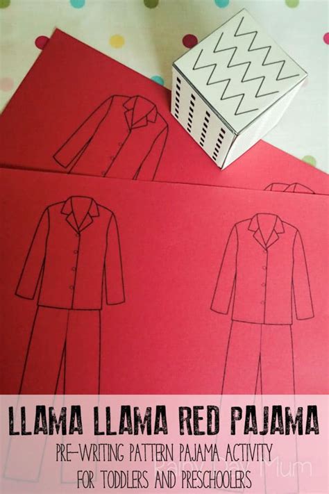 All activities help support common core standards that you would teach while using this book in your classroom. Llama Llama Patterned Pajamas - pre-writing activity