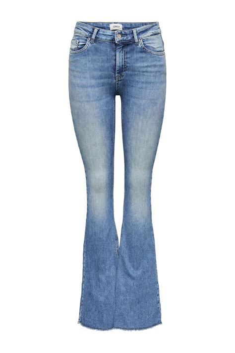 Only High Waist Flared Jeans Blush Medium Blue Denim Wehkamp