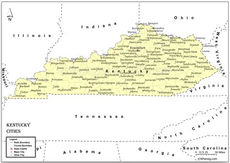 Map Of Kentucky Cities List Of Cities In Kentucky By Population