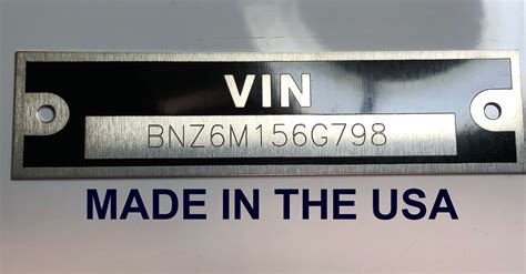 Custom Engraved Vehicle Identification Vin Plate Etsy New Zealand