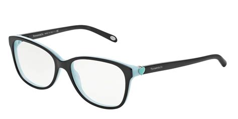tiffany optical 0tf2097 full rim square womens eyeglasses size 54 black blue clear lens