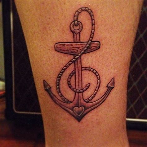 Treble Clef Anchor Tattoo