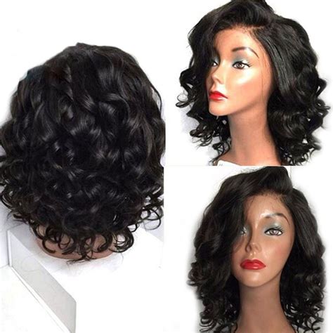 Glueless Lace Front Human Hair Wigs Pre Plucked Short Curly Human Hair Wigs Brazilian Lace Front