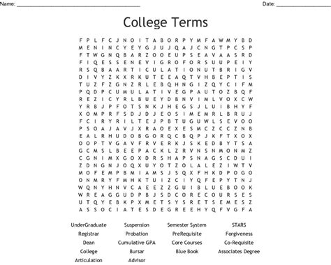 College Terms Word Search Wordmint Word Search Printable