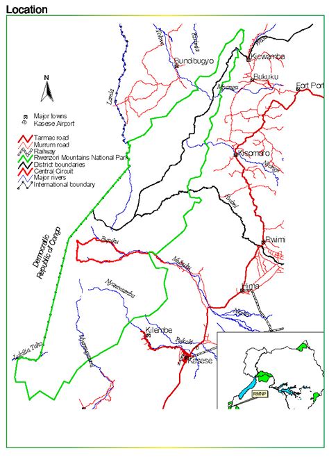 Maps Showing The Location And Land Scape Of Rwenzori Mountains National