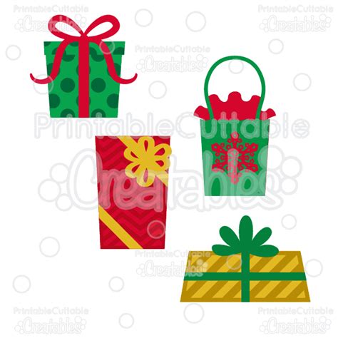 Christmas Presents Free SVG Cutting Files & Clipart