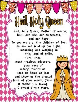 To thee do we cry, poor banished children of eve: Hail, Holy Queen Prayer Pack by The Treasured Schoolhouse ...