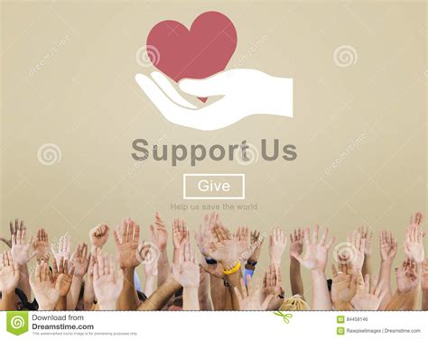 Support Us Welfare Volunteer Donations Concept Stock Photo Image Of