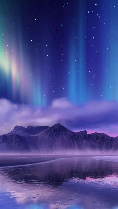 Aurora Borealis In Mountains Digital Art Wallpaper 4k Hd Id7255