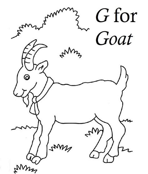 Are there any free printable letter g coloring pages? Letter G for Goat Coloring Sheet