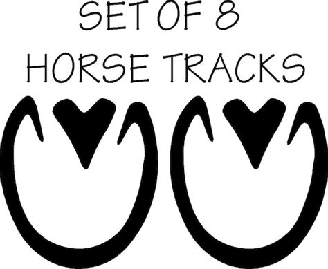Set Of 8 Horse Hoof Prints Tracks Vinyl Decals Sticker