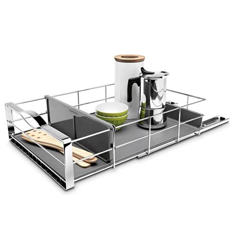 This slide out cabinet organizer was designed so that you can better utilize your kitchen cabinets. simplehuman 14 in. Pull-Out Cabinet Organizer in Polished ...