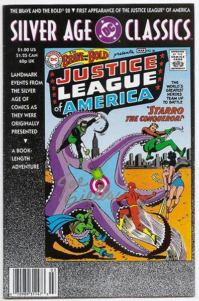 Brave And The Bold 28 1st Justice League Signed By Joe Giella