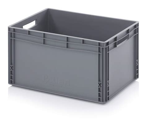 Litre X X Cm Euro Stacking Heavy Duty Plastic Storage Containers Boxes Crates GREY