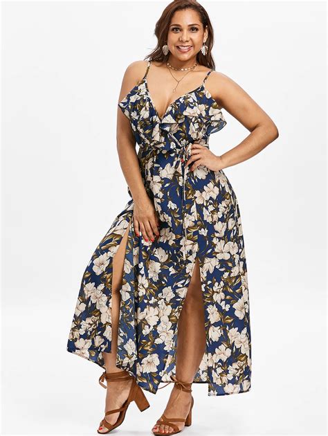 Aliexpress Com Buy Plus Size Floral Print Women Dress 2018 Summer