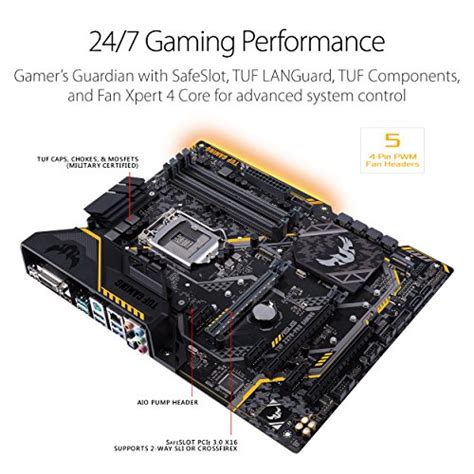 Asus Tuf Z370 Pro Gaming Lga1151 Intel 8th Gen Ddr4 Hdmi Dvi M2 Z370