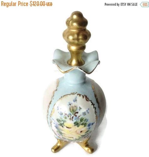 Vintage Limoges Porcelain Perfume Scent Bottle Hand Painted Etsy