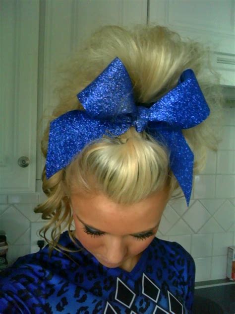 This red white and blue boutique hair bow is perfect for the 4th of july or to match her summer outfits. My hair before cheersport 2011 - Cheerleading Photo ...